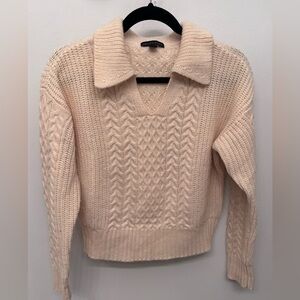 Saks Fifth Avenue V-Neck Sweater in Cream